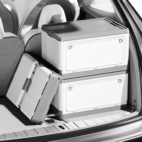 Boîte de Rangement Modulable avec Roues [Bac de Rangement Roulant et Empilable] PP Grand Grey White (1/5)