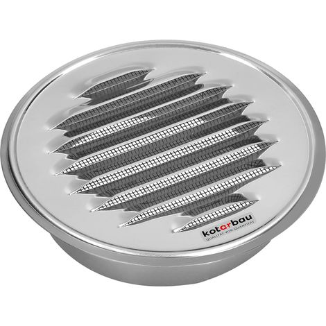 Kotarbau – Grille d'aération ronde en acier inoxydable 100 mm – Bride de vissage – Protection contre les insectes – Installation intérieure/extérieure