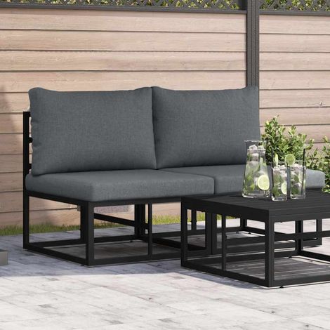 Gartenmöbel 2 Stück Schwarz und Anthrazit 70 x 71,5 x 71 cm