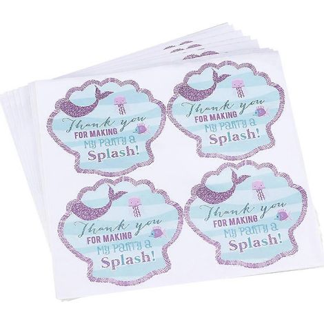 40 autocollants sirène pour sachets de biscuits, étiquettes adhésives, remerciements, emballages, enveloppes, boîtes cadeaux, rouleau d'autocollants (1/4)