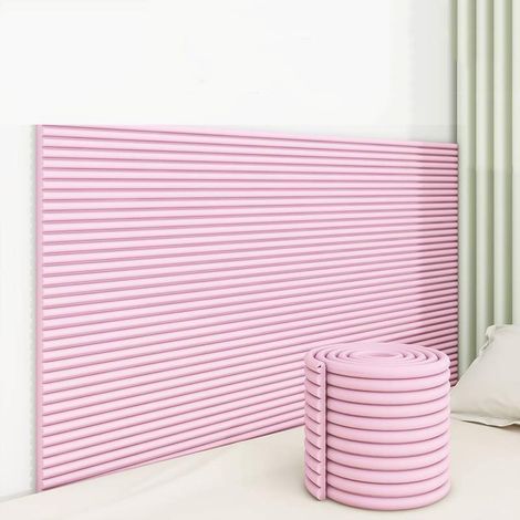 Bande de protection anti-choc rose avec adhésif, 20cm×2m, revêtement mural souple pour bébé, protège angles et rebords de table (1/5)
