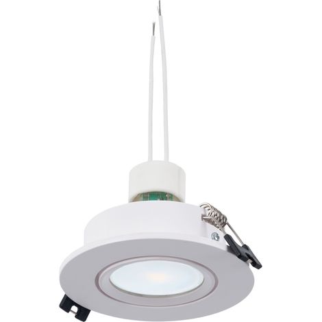 Lotto Faretto da incasso basculante Ø90mm (bianco) + lampadina GU10 - Bianco Caldo (1/5)