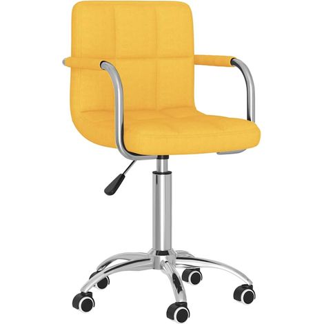 Maison Exclusive - Sedia da Ufficio Girevole Giallo Senape in Tessuto (1/5)