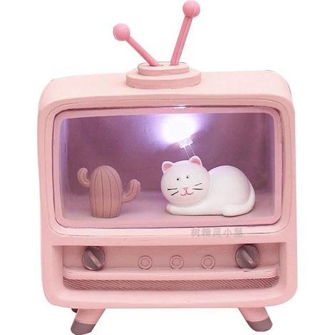 Belle lampe de chambre à coucher de fille de chat, petite lampe de table décorative / lampe de nuit de chambre à coucher (1/5)