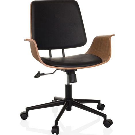 Bürostuhl / Drehstuhl / Schalenstuhl CENCA II Kunstleder schwarz hjh LIVING (1/5)