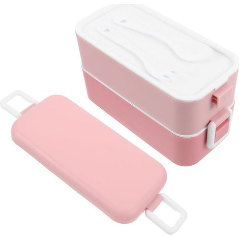 Boîte à lunch rose en polypropylène de 800 ml avec compartiments (1/5)