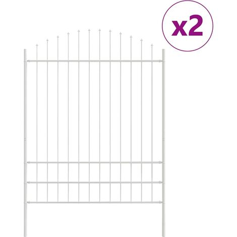 Maison Exclusive - Gartenzaun 2 pcs Weiß 170 x 225 cm Pulverbesch