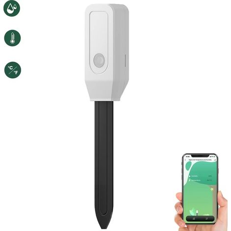 Testeur de sol intelligent WiFi, contrôle par application, appareil 2 en 1 mesurant la température et l'humidité du sol, et mesureur d'humidité du sol (1/5)