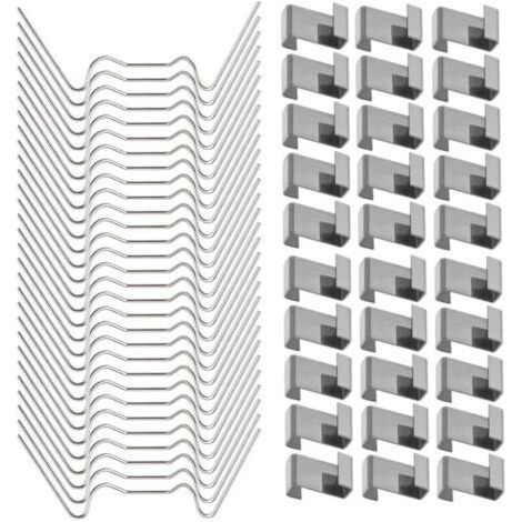 120 Pieces Stainless Steel Glass Greenhouse Clips with 60 W Clips and 60 Z Clips (1/4)