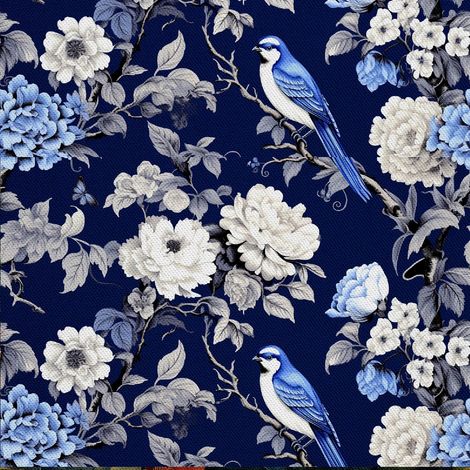 Tissu d'ameublement extérieur Oxford - Motif floral I DX5324 (1/5)