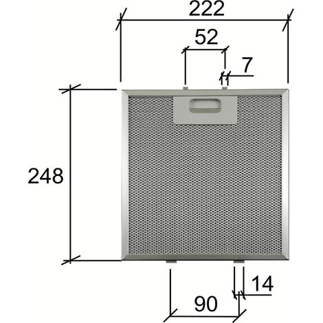 ELICA GF04MC FILTRO CAPPA METALLICO mm 248x222x9 F 249 (1/5)