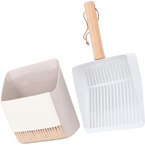 Pelle à litière pour chat avec manche en bois multifonctionnel détachable, idéale pour la maison, le jardinage et la plage. (1/5)
