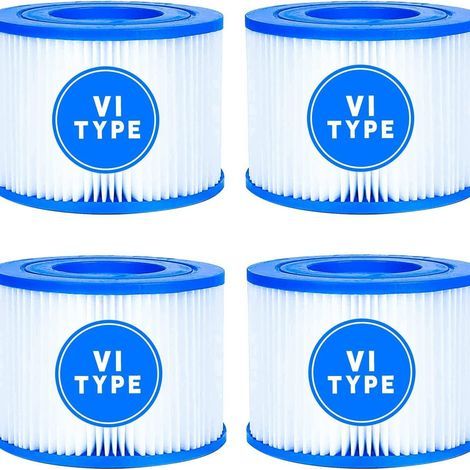 Kartuschenfilter VI für Lay-Z-Spa aufblasbare Whirlpools - Kompatibel mit 90352E, 58323E, 90427E (4er-Pack)