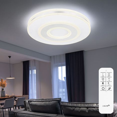 Plafoniera LED con telecomando plafoniera soggiorno dimmerabile bianco, CCT, 48W 3800Lm bianco caldobianco freddo, DxH 42x6,5 cm