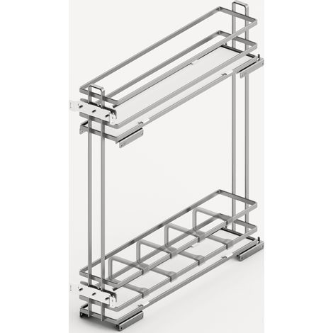 Hettich Lario Frontauszug 400 KB150 2-etagig verchromt/weiss