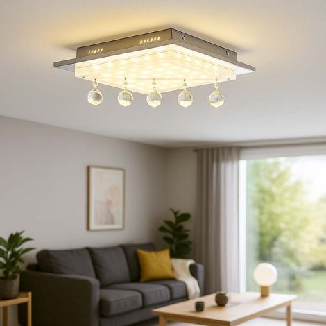 19 Watt LED Decken Leuchte Kristall Luster Beleuchtung Glas Lampe  749027