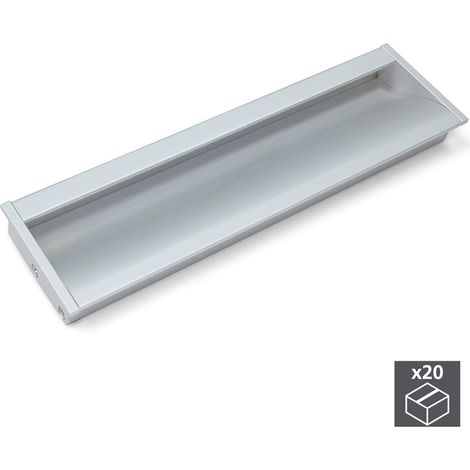 Emuca Tiradores para mueble, intereje 160 mm, Aluminio, Anodizado mate, 20 ud.