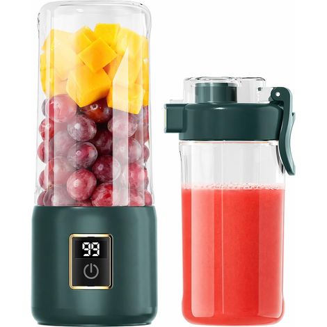 Mixeur Portable de 500ML, Rechargeable Mini Blender pour Shakes et Smoothies, Blender Multifonctions avec Couvercle de Voyage, Mini Mixer pour Cuisine Salle de Sport Bureau (1/5)