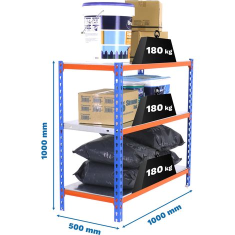 Simonrack Leichte Metallregal ohne Schrauben Blau 1000x1000x500 mm