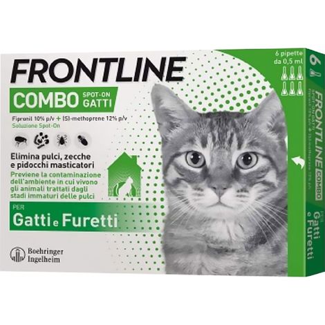 Antiparassitario Gatti 6 Pipette Frontline Combo 0,5 ml