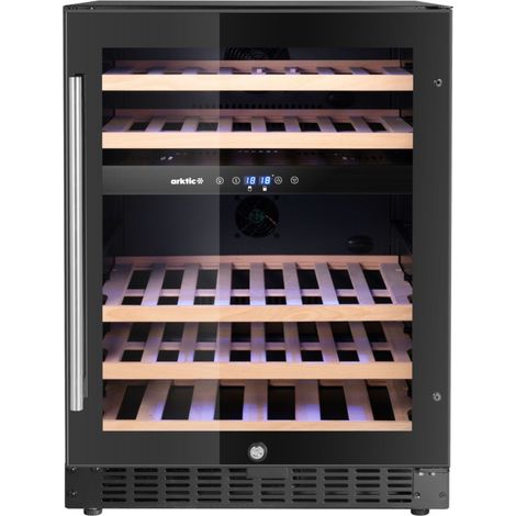 Cave à vin 2 zones pour 46 bouteilles, 137 l, 565 x 595 x 820 mm