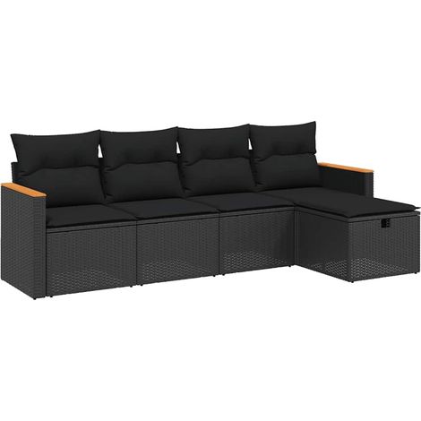 Maison Exclusive - Set de muebles de jardín 5 pzas y cojines ratá (1/4)