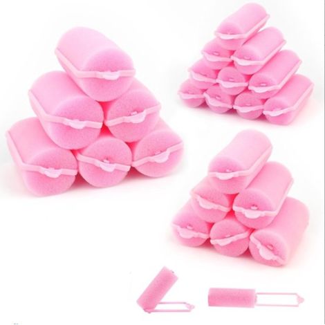 24 Rouleaux à cheveux,éponge douce,sans chaleur,portable,pour tous types de cheveux (1/5)