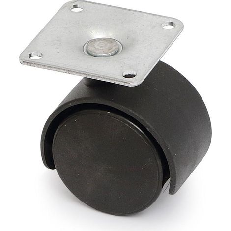 Q&Q rueda giratoria telly aro doble ø40 plástico negro , 0UNIDADES
