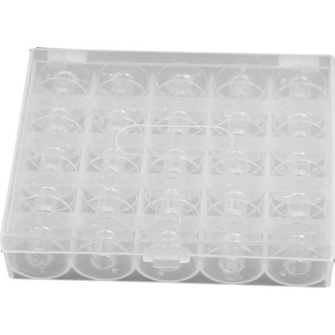 Lot de 25 boîtiers de canette vides en plastique, compatibles avec les machines à coudre (1/5)