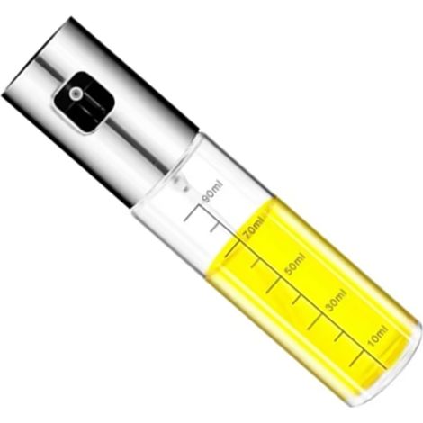 Flacon pulvérisateur d'huile en acier inoxydable avec entonnoir et brosse, idéal pour la cuisine et le fitness.