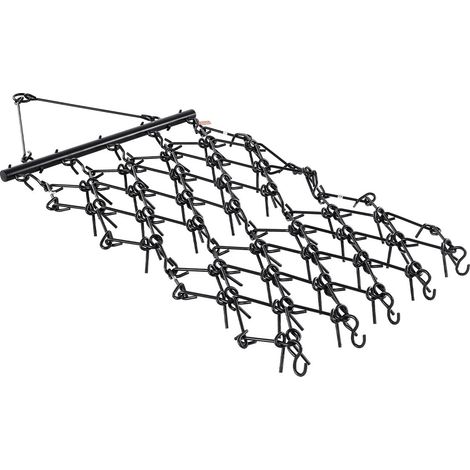 Herse Traînée à Chaîne 2250x1140 mm Niveleur d'Allée avec 69 Dents Acérées, Nivellement de Paysage, Préparation de Terrain Gazon, Herse Remorquable pour Tracteur, VTT, UTV, Allée Gravier, Ferme (1/5)