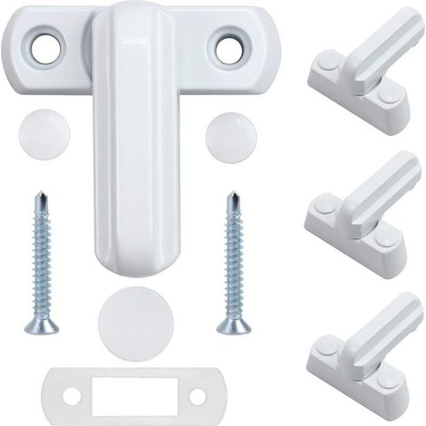 4 Serrure de Fenêtre-Alliage de Zinc-4PCS Blanc Verrou de Porte-Sécurité Domestique Pour Divers Porte Fenêtre- Sécurité de Maison la /PVC (1/5)