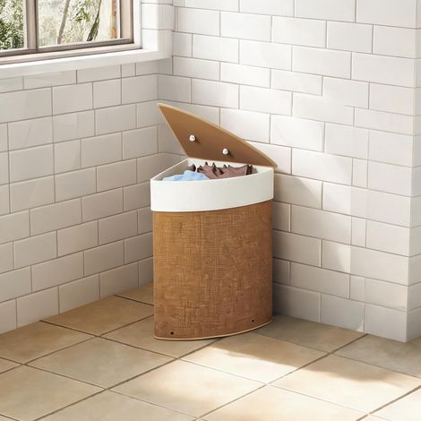 Accessoire de nettoyage marron en bambou 35 x 35 x 60 cm (1/5)