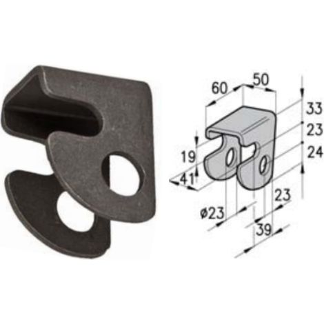 Particolare forato Cermag 60477 peso netto 0,34 kg
