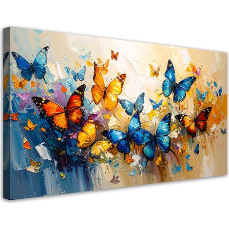 Tableau déco Papillons colorés 80x40 (1/4)