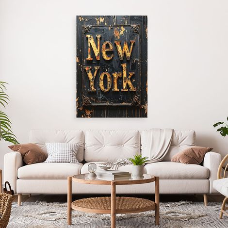 Wandbild New York Typografie Schriftzug imitierte Farbe 40x60 (1/4)
