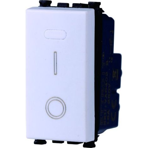 ETTROIT Interruttore bipolare 2P 16A 0-1 colore bianco Compatibile con Vimar Arke VA0402B (1/2)