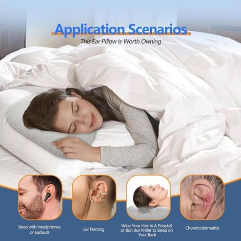 Coussin Perçant - Pour Dormeurs Latéraux - Trou Central Pour Soulagement Oreilles - 1 Pièce (1/5)