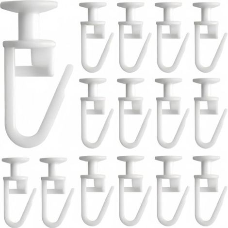 Rulli per tende - Ganci per tende - Per appendere le tende - Scorrimento silenzioso e fluido - 100 pezzi - Bianco (1/2)
