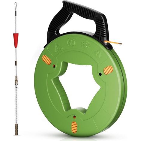 60m Aiguille Electricien, 4mm Tire Fils Electrique, Tire Fil Cable avec Ressorts de Guidage pour Installation Câbles électriques (1/5)