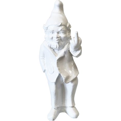 Petite statue en résine Lutin grossier blanche (1/4)