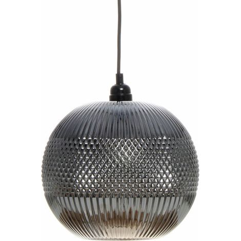 Lampe Suspension en Verre "Neptun" 26cm Argent (1/4)