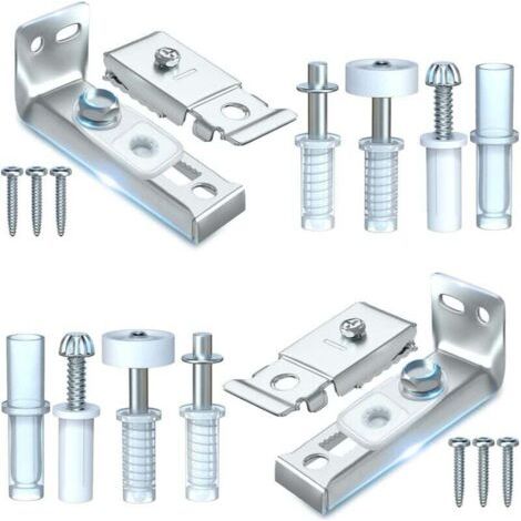 Kit de réparation de matériel de porte pliante - Lot de 2 pièces de rechange pour portes de placard coulissantes pliantes comprenant un support supérieur et inférieur, un pivot de 3/8", une roue de gu