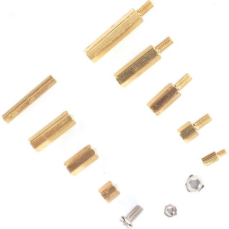 Kit de 240 vis et écrous hexagonaux en laiton M2/M3 pour équipements de communication et de bureau électroniques (1/5)