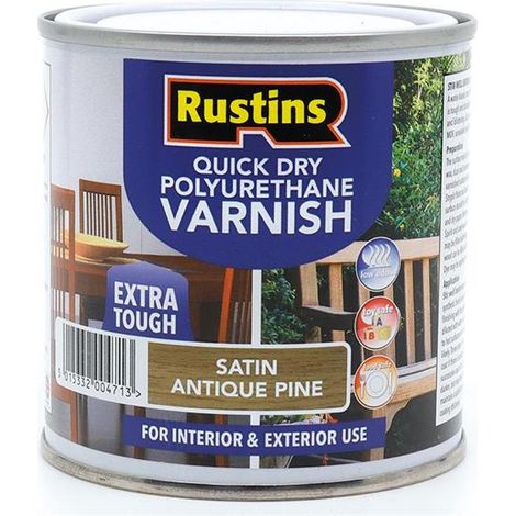Rustins PSAPW250 Quick Dry Polyurethane Varnish Satin Antique Pine 250ml PSAPW250 RUS3959