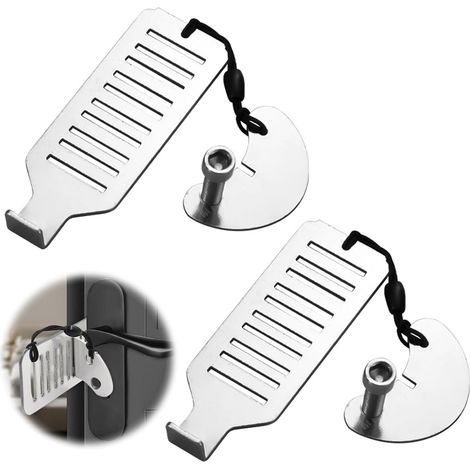 Verrou Porte Interieure Verrou Portable de Voyage Serrure Porte Bloque Porte Renforcée Hotel Solide Robuste Lock pour Hôtel Appartement École la Maison (1/5)