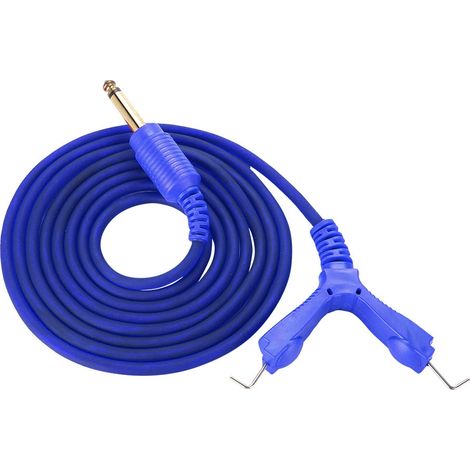 2m Cordon Silicone pour Machine à Tatouer, Alimentation Clip Ligne Crochet Bleu