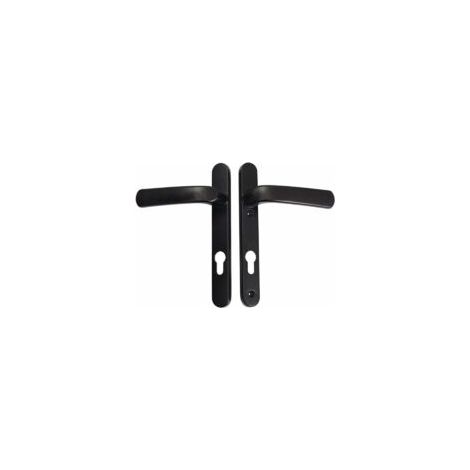 Lot de 1 paire de poignées de porte extérieures en PVC noir, poignée à ressort, double vitrage (1/3)