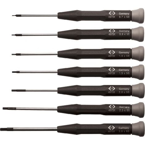 C.K. Destornilladores Electrónicos 7 piezas negro ergonómico