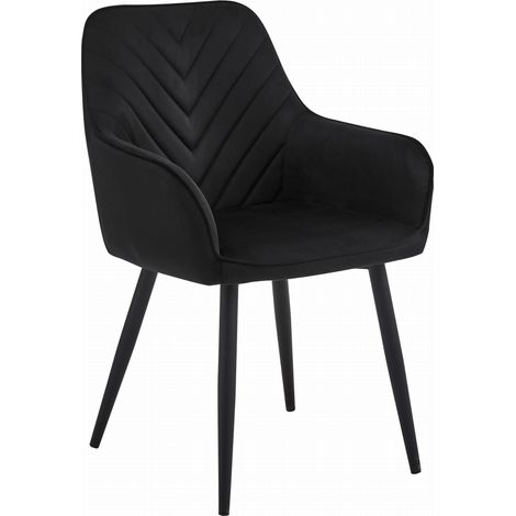 Sedia Nana - velluto nero / gambe nere x 1 (1/5)